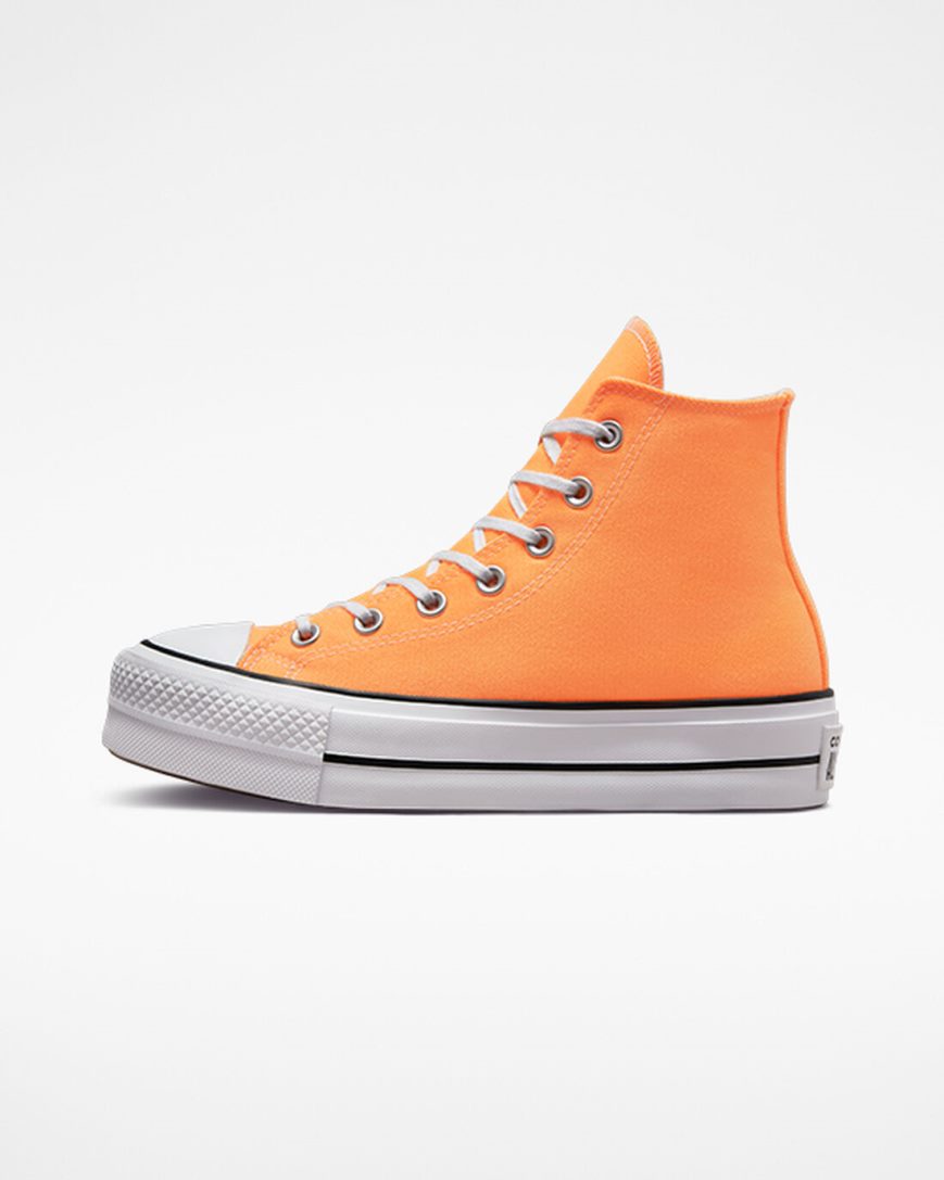 Topanky Na Platforme Converse Chuck Taylor All Star Lift Platene Vysoke Damske Oranžové Čierne Biele | SK LSEJI8